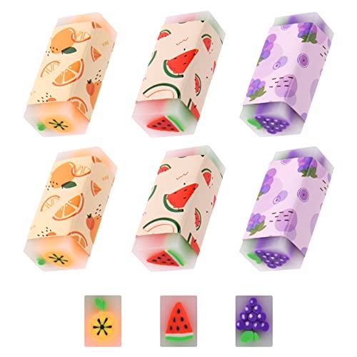 Vicloon Radiergummi Set - 6 Stück Fruchtgeschmack für Kinder, Mitbringsel Kindergeburtstag Posten, Schulbedarf Schreibwaren Vicloon Radiergummi Set - 6 Stück Fruchtgeschmack für Kinder, Mitbringsel Kindergeburtstag Posten, Schulbedarf Schreibwaren von Vicloon