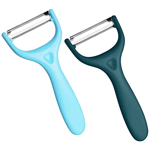 Vicloon Universalschäler Set,2 Stück Schäler für Obst Gemüse, Universalschäler Edelstahl mit Drehbare Klingen,Zweischneidige Schäler-Grün + Blau Vicloon Universalschäler Set,2 Stück Schäler für Obst Gemüse, Universalschäler Edelstahl mit Drehbare Klingen,Zweischneidige Schäler-Grün + Blau von Vicloon