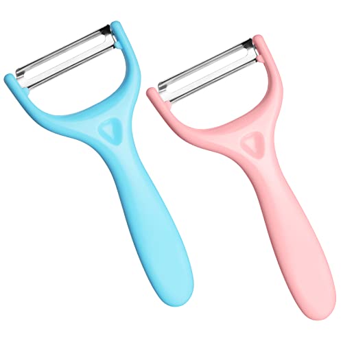 Vicloon Universalschäler Set,2 Stück Schäler für Obst Gemüse, Universalschäler Edelstahl mit Drehbare Klingen,Zweischneidige Schäler-Rosa + Blau Vicloon Universalschäler Set,2 Stück Schäler für Obst Gemüse, Universalschäler Edelstahl mit Drehbare Klingen,Zweischneidige Schäler-Rosa + Blau von Vicloon