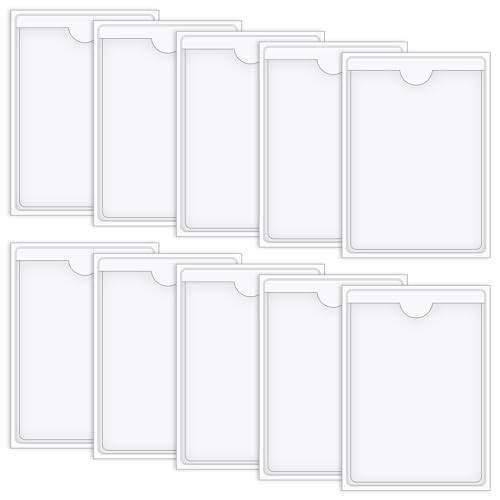 Vicloon Visitenkartentaschen Kleben, 10 Stück Visitenkartentaschen Selbstklebend Transparent, 8 * 12cm, Etikettenhalter Selbstklebend, Obere Öffnung, Büro Organisieren und Sortieren Vicloon Visitenkartentaschen Kleben, 10 Stück Visitenkartentaschen Selbstklebend Transparent, 8 * 12cm, Etikettenhalter Selbstklebend, Obere Öffnung, Büro Organisieren und Sortieren von Vicloon