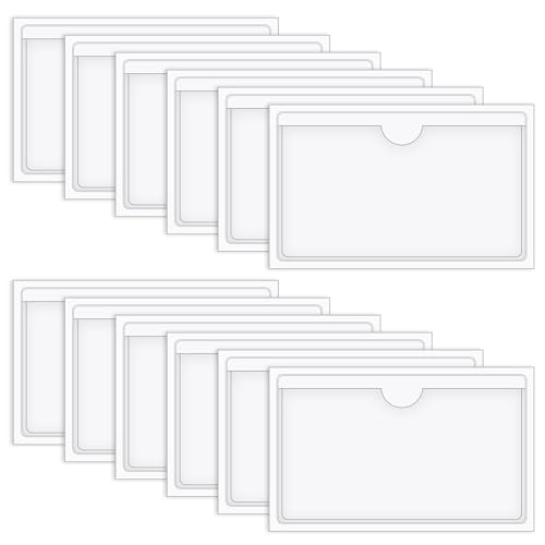Vicloon Visitenkartentaschen Kleben, 12 Stück Visitenkartentaschen Selbstklebend Transparent, 6 * 10cm, Etikettenhalter Selbstklebend, Obere Öffnung, Büro Organisieren und Sortieren Vicloon Visitenkartentaschen Kleben, 12 Stück Visitenkartentaschen Selbstklebend Transparent, 6 * 10cm, Etikettenhalter Selbstklebend, Obere Öffnung, Büro Organisieren und Sortieren von Vicloon