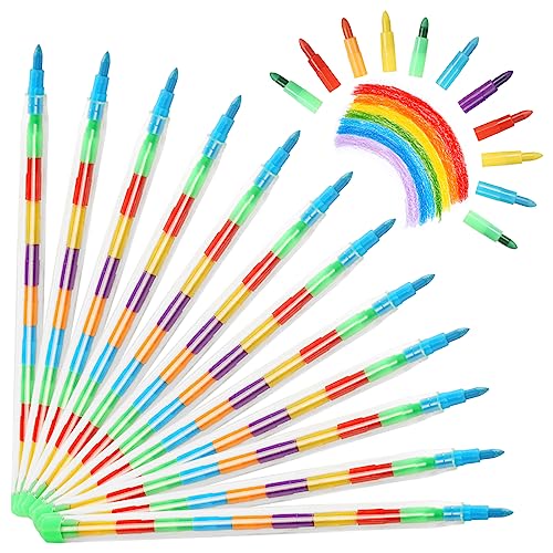 Vicloon Wachsmalstifte, 12 Stück Stapelbare Buntstifte kinder, Baustein Buntstifte 11 Farben, Kinder Malstifte Spielzeug für kinder Malerei Geschenk Büro Schulbedarf Vicloon Wachsmalstifte, 12 Stück Stapelbare Buntstifte kinder, Baustein Buntstifte 11 Farben, Kinder Malstifte Spielzeug für kinder Malerei Geschenk Büro Schulbedarf von Vicloon