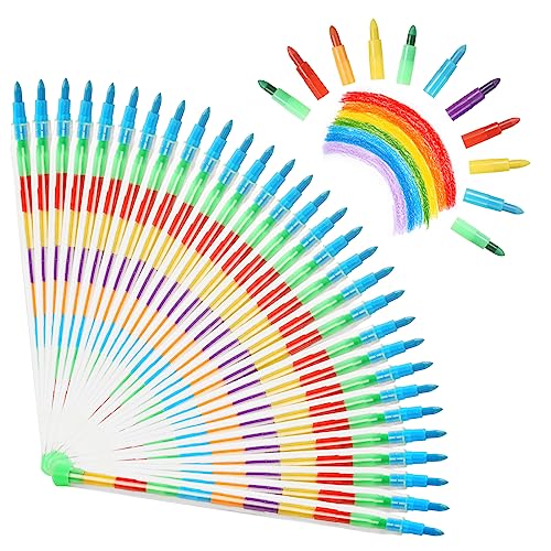 Vicloon Wachsmalstifte, 30 Stück Stapelbare Buntstifte kinder, Baustein Buntstifte 11 Farben, Kinder Malstifte Spielzeug für kinder Malerei Geschenk Büro Schulbedarf Vicloon Wachsmalstifte, 30 Stück Stapelbare Buntstifte kinder, Baustein Buntstifte 11 Farben, Kinder Malstifte Spielzeug für kinder Malerei Geschenk Büro Schulbedarf von Vicloon
