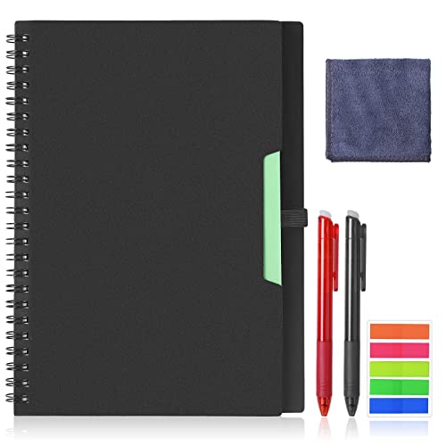 Vicloon Wiederverwendbares Notizbuch, A5 Notizblock mit Löschbarem Stift, Nachhaltiger und Umweltfreundlicher Spiralblock, mit 2 Stift und Mikrofasertuch, zum Scannen für Cloud Storage - Schwarz Vicloon Wiederverwendbares Notizbuch, A5 Notizblock mit Löschbarem Stift, Nachhaltiger und Umweltfreundlicher Spiralblock, mit 2 Stift und Mikrofasertuch, zum Scannen für Cloud Storage - Schwarz von Vicloon