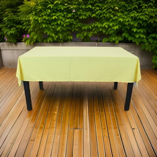 Vico Casa® Fleckenabweisende Tischdecke 140x140cm für Küchentisch, Wohnzimmer/waschbare Tischdecke aus Polyester (Gelb) von Vico Casa