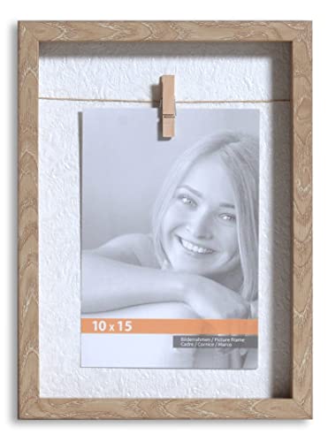 VictoR Bilderrahmen Collage Clip Rahmen in beige für 1 Bild in 10x15 cm - Rahmen aus Holz mit extra Klammern zum anheften von Fotos VictoR Bilderrahmen Collage Clip Rahmen in beige für 1 Bild in 10x15 cm - Rahmen aus Holz mit extra Klammern zum anheften von Fotos von VictoR