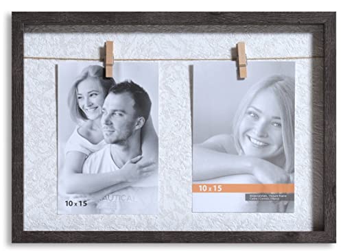 VictoR Bilderrahmen Collage Clip Rahmen in braun für 2 Bilder in 10x15 cm - Rahmen aus Holz mit extra Klammern zum anheften von Fotos VictoR Bilderrahmen Collage Clip Rahmen in braun für 2 Bilder in 10x15 cm - Rahmen aus Holz mit extra Klammern zum anheften von Fotos von VictoR