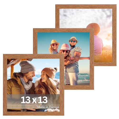 VictoR Bilderrahmen Dali 3er Set 13x13 cm Braun - Fotorahmen Holz - Quadratischer Bilderrahmen Set Braun 13x13 - moderner Holzrahmen mit bruchsicherem Acrylglas VictoR Bilderrahmen Dali 3er Set 13x13 cm Braun - Fotorahmen Holz - Quadratischer Bilderrahmen Set Braun 13x13 - moderner Holzrahmen mit bruchsicherem Acrylglas von VictoR