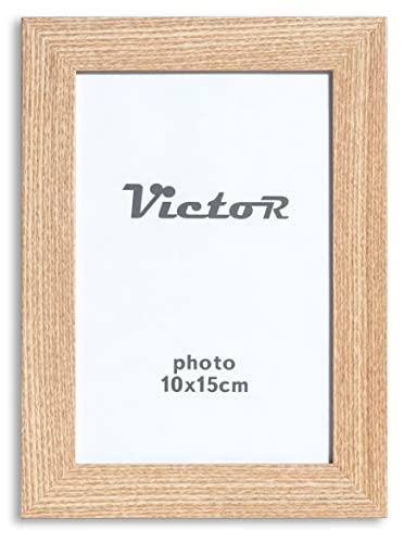 VictoR Bilderrahmen Dix 10x15 cm (A6) in Beige - moderner Holzrahmen mit bruchsicherem Acrylglas - Bilderrahmen 10x15 Holz - Bilderrahmen Beige 10x15 - Bilderrahmen Holz von VictoR
