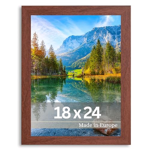 VictoR Bilderrahmen Dix 18x24 cm in Braun - moderner Holzrahmen mit bruchsicherem Acrylglas - Bilderrahmen Braun 18x24 - Fotorahmen Holz VictoR Bilderrahmen Dix 18x24 cm in Braun - moderner Holzrahmen mit bruchsicherem Acrylglas - Bilderrahmen Braun 18x24 - Fotorahmen Holz von VictoR