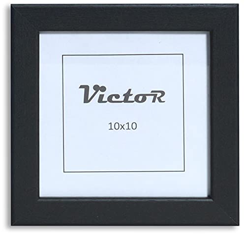 VictoR Bilderrahmen Klee 10x10 cm in Schwarz - moderner schlichter Bilderrahmen quadratisch Holz - Bilderrahmen Schwarz 10x10 von VictoR