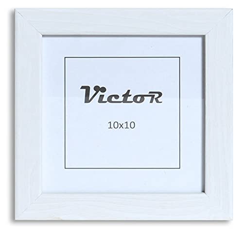 VictoR Bilderrahmen Klee 10x10 cm in Weiß - moderner schlichter Bilderrahmen quadratisch Holz - Bilderrahmen Weiß 10x10 von VictoR