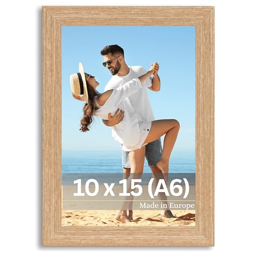 VictoR Bilderrahmen Klee 10x15 cm (A6) in Beige - moderner schlichter Fotorahmen Holz 10x15 - Bilderrahmen 10x15 Beige von VictoR