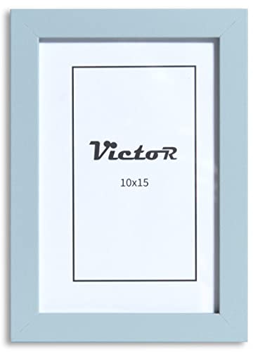 VictoR Bilderrahmen Klee 10x15 cm (A6) in Blau - moderner schlichter Bilderrahmen Holz 10x15 - Bilderrahmen 10x15 Blau von VictoR