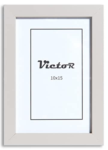 VictoR Bilderrahmen Klee 10x15 cm (A6) in grau - moderner schlichter Bilderrahmen Holz 10x15 - Bilderrahmen 10x15 grau von VictoR