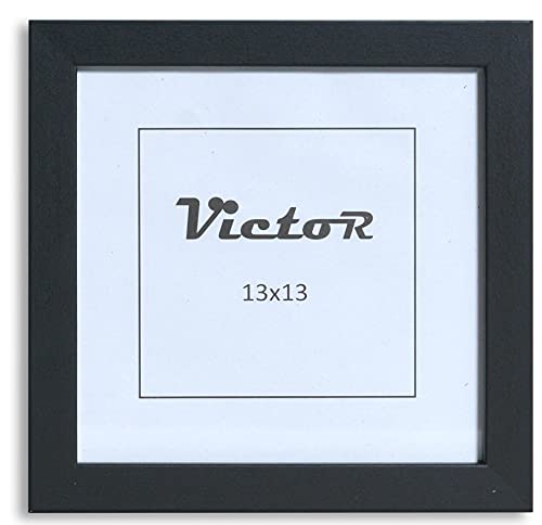 VictoR Bilderrahmen Klee 13x13 cm in Schwarz - moderner schlichter Bilderrahmen quadratisch Holz - Bilderrahmen Schwarz 13x13 von VictoR