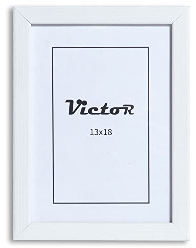 VictoR Bilderrahmen Klee 13x18 cm in Weiß - moderner schlichter Bilderrahmen Holz 13x18 - Bilderrahmen Weiß 13x18 von VictoR