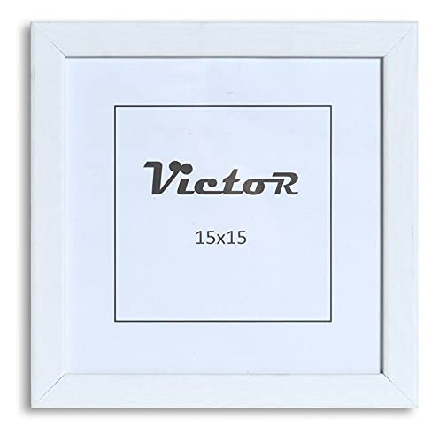 VictoR Bilderrahmen Klee 15x15 cm in Weiß - moderner schlichter Bilderrahmen quadratisch Holz - Bilderrahmen Weiß 15x15 von VictoR