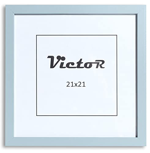 VictoR Bilderrahmen Klee 21x21 cm in Blau - moderner schlichter Bilderrahmen quadratisch Holz - Bilderrahmen 21x21 Blau von VictoR