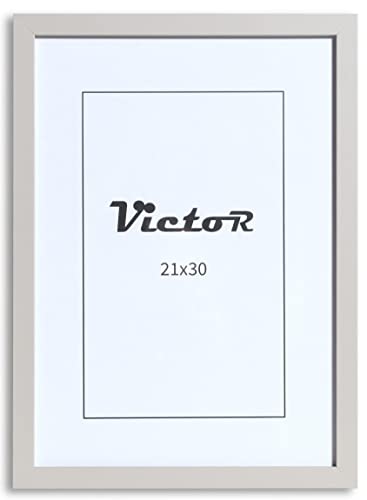 VictoR Bilderrahmen Klee 21x30 cm (A4) in grau - moderner schlichter Bilderrahmen 20x30 Holz - Bilderrahmen A4 grau von VictoR