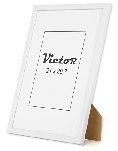 VictoR Bilderrahmen Nolde Weiß in 21x30 cm (A4) - Leiste 11x13mm - Holzrahmen - Rahmen A4 Bilderrahmen Holz - Bilderrahmen 20x30 Weiß von VictoR