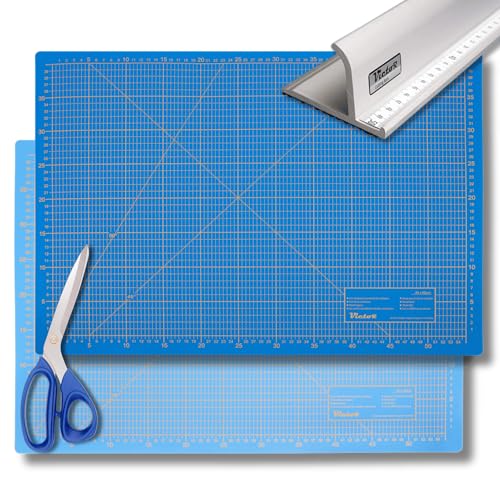 Victor Schneidematten Set Blau 60x90cm 3-lagig Schneidematte A1 selbstheilend inklusive Schere und Schneidelineal 52cm aus Aluminium Victor Schneidematten Set Blau 60x90cm 3-lagig Schneidematte A1 selbstheilend inklusive Schere und Schneidelineal 52cm aus Aluminium von VictoR