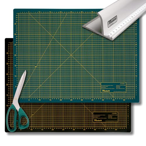 Victor Schneidematten Set Grün Schwarz 60x90cm 3-lagig Schneidematte A1 selbstheilend inklusive Schere und Schneidelineal 52cm aus Aluminium Victor Schneidematten Set Grün Schwarz 60x90cm 3-lagig Schneidematte A1 selbstheilend inklusive Schere und Schneidelineal 52cm aus Aluminium von VictoR