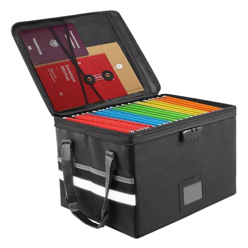 Victoam Feuerfeste Dokumentenbox, 2,871.1 °C feuerfeste Dokumententasche mit Schloss, große Kapazität, wasserdichte & feuerfeste Dokumenten-Aufbewahrungsbox mit Griff & Reißverschluss, tragbarer von Victoam