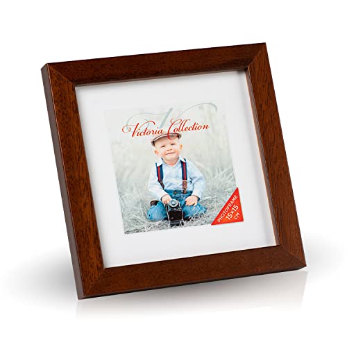 Victoria Collection Klassischer Holz Bilderrahmen für 15x15 cm Fotos - Fotorahmen in Braun mit Echtem Glas für Schöne Momente | Freistehender Holzrahmen geeignet für Tisch & Wand, Hoch- & Querformat Victoria Collection Klassischer Holz Bilderrahmen für 15x15 cm Fotos - Fotorahmen in Braun mit Echtem Glas für Schöne Momente | Freistehender Holzrahmen geeignet für Tisch & Wand, Hoch- & Querformat von Victoria Collection