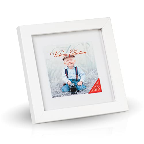 Victoria Collection Klassischer Holz Bilderrahmen für 15x15 cm Fotos - Fotorahmen in Weiß mit Echtem Glas für Schöne Momente | Freistehender Holzrahmen geeignet für Tisch & Wand, Hoch- & Querformat Victoria Collection Klassischer Holz Bilderrahmen für 15x15 cm Fotos - Fotorahmen in Weiß mit Echtem Glas für Schöne Momente | Freistehender Holzrahmen geeignet für Tisch & Wand, Hoch- & Querformat von Victoria Collection