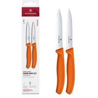 2 VICTORINOX Küchenmesser  Swiss Classic silber, orange, Klinge: 10,0 cm von Victorinox