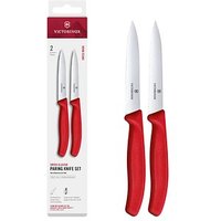 2 VICTORINOX Küchenmesser  Swiss Classic silber, rot, Klinge: 10,0 cm von Victorinox
