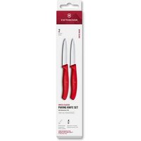 2 VICTORINOX Küchenmesser  Swiss Classic silber, rot, Klinge: 8,0 cm von Victorinox