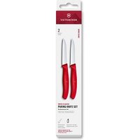 2 VICTORINOX Küchenmesser  Swiss Classic silber, rot, Klinge: 8,0 cm von Victorinox