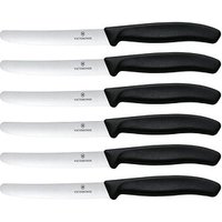 6 VICTORINOX Gemüsemesser silber, schwarz glänzend, poliert, Klinge: 10,0 cm von Victorinox