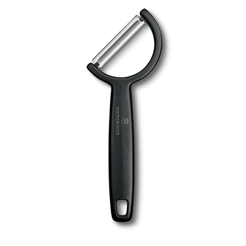 Victorinox Sparschäler "Rho", Schäler für Gemüse, Obst, Gerader Schliff, Einschneidig, Extra Scharf, Swiss Made, schwarz Victorinox Sparschäler "Rho", Schäler für Gemüse, Obst, Gerader Schliff, Einschneidig, Extra Scharf, Swiss Made, schwarz von Victorinox