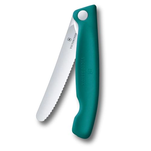 Victorinox Swiss Classic Faltbares Picknick-Messer für Wanderungen, Obst, Gemüse, Brötchen, Wurst, mit Wellenschliff, Extra Scharf, Grün Victorinox Swiss Classic Faltbares Picknick-Messer für Wanderungen, Obst, Gemüse, Brötchen, Wurst, mit Wellenschliff, Extra Scharf, Grün von Victorinox