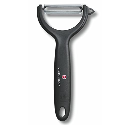 Victorinox Peeler Sparschäler, Gemüseschäler, Extra scharf, Zackenschliffklinge/Zweischneidig, Ergonomischer Griff, Schwarz von Victorinox