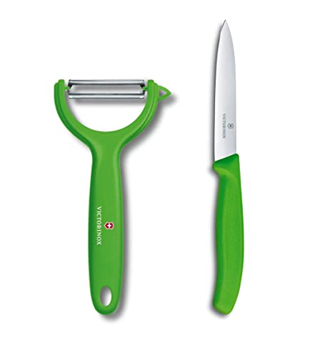 Victorinox Universalschäler CUT Pack für Obst und Gemüse - Extra scharf - Zackenschliffklinge/Zweischneidig - Ergonomischer Griff - Grün Victorinox Universalschäler CUT Pack für Obst und Gemüse - Extra scharf - Zackenschliffklinge/Zweischneidig - Ergonomischer Griff - Grün von Victorinox