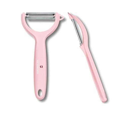 Victorinox Universalschäler Duo Pack für Obst und Gemüse - Extra scharf - Zackenschliffklinge/Zweischneidig - Ergonomischer Griff - Limited Edition Rosa Victorinox Universalschäler Duo Pack für Obst und Gemüse - Extra scharf - Zackenschliffklinge/Zweischneidig - Ergonomischer Griff - Limited Edition Rosa von Victorinox