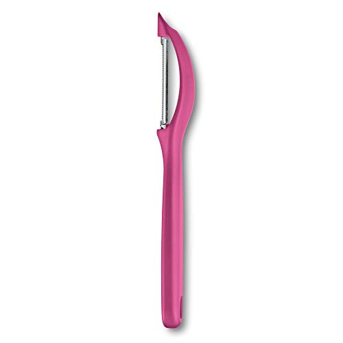 Victorinox Universalschäler mit Pendelklinge, Zackenschliff, Zweischneidig, Edelstahl, Swiss Made, rosa pink von Victorinox