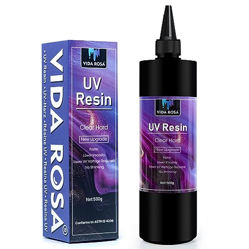 UV-Harz 500g - VIDA ROSA RESIN Kristallklares hartes UV-härtendes Epoxidharz für die Herstellung von Schmuckanhängern, Ohrringen, Halsketten, Armbändern, Nagelkunstzubehör. von VidaRosa