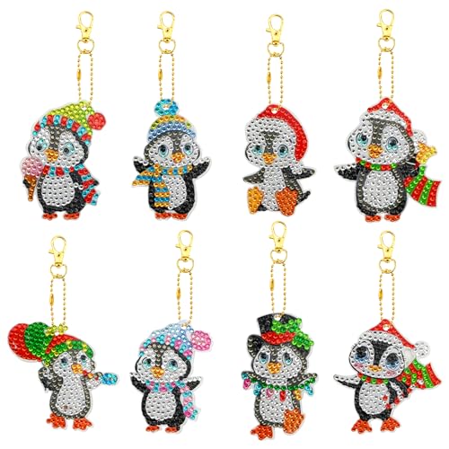 5D Diamond Painting Anhänger Set 8 Stück Weihnachten Pinguin Diy 5d Diamond Art Painting Keychain Diamantmalerei Schlüsselanhänger 5D Einseitig Diamond Painting für Kinder Mädchen Geschenkidee 5D Diamond Painting Anhänger Set 8 Stück Weihnachten Pinguin Diy 5d Diamond Art Painting Keychain Diamantmalerei Schlüsselanhänger 5D Einseitig Diamond Painting für Kinder Mädchen Geschenkidee von Vidillo