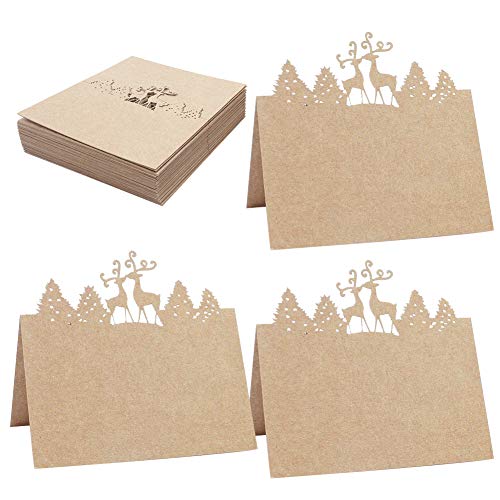 Tischkarten Schön blanko 50 Weihnachten Rentier Tischkarten Platzkarten Platzkarten,Namenskarten Tisch Tischkarten für Hochzeit Weihnachten Urlaub Geburtstag Party Bankette Veranstaltungen (Kraft) von Vidillo