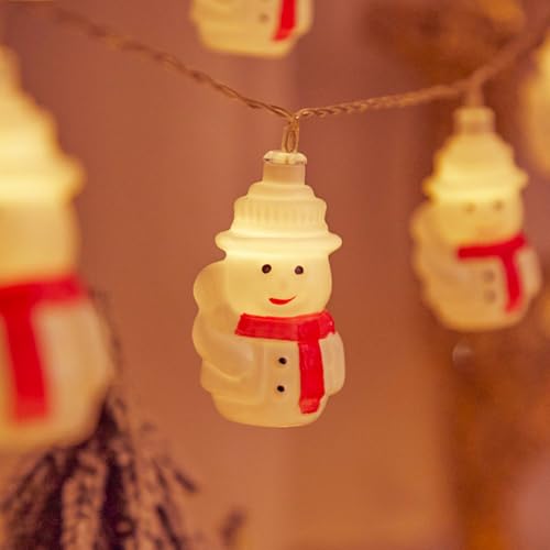 Vidillo Weihnachten Lichterkette Warmweiß 9,8ft LED Schneemann Lichterkette Weihnachten Batteriebetriebene wasserdichte Lichter für Innenbeleuchtung Gartendekoration Party Baumschmuck Vidillo Weihnachten Lichterkette Warmweiß 9,8ft LED Schneemann Lichterkette Weihnachten Batteriebetriebene wasserdichte Lichter für Innenbeleuchtung Gartendekoration Party Baumschmuck von Vidillo