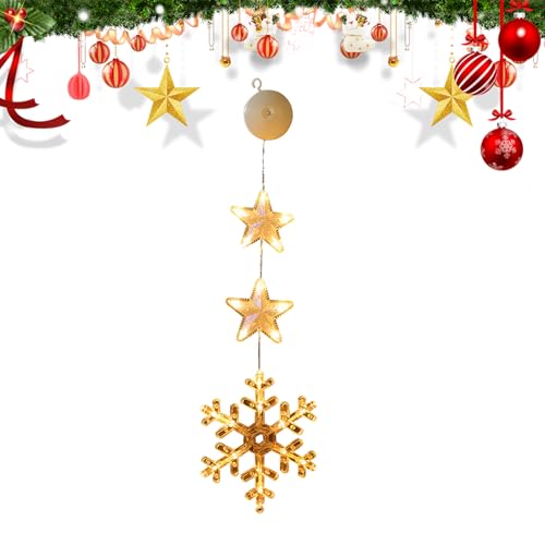 Weihnachten Lichterketten 2Pcs Weihnachten Fenster Lichter hängende Licht mit Saugnapf Hängende Weihnachtslichter Batteriebetriebene Hängelampen Dekorationen für Indoor Holiday Shop Decor (Snowflake) Weihnachten Lichterketten 2Pcs Weihnachten Fenster Lichter hängende Licht mit Saugnapf Hängende Weihnachtslichter Batteriebetriebene Hängelampen Dekorationen für Indoor Holiday Shop Decor (Snowflake) von Vidillo