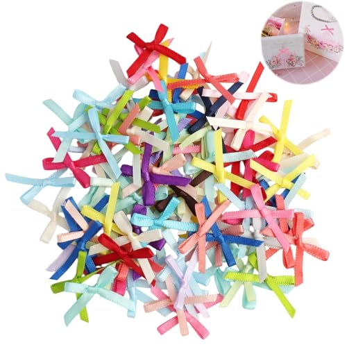 100 Stück Mini Satinband Schleifen, 2.5 cm Satinband-Schleifen Mini Doppelseitige Farbe Bogen mini Band Bowtie für Nähen, Perfekt für DIY Basteln, Hochzeit Deko, Karten, Geschenkverpackung, Haarbänder 100 Stück Mini Satinband Schleifen, 2.5 cm Satinband-Schleifen Mini Doppelseitige Farbe Bogen mini Band Bowtie für Nähen, Perfekt für DIY Basteln, Hochzeit Deko, Karten, Geschenkverpackung, Haarbänder von Vidsmow