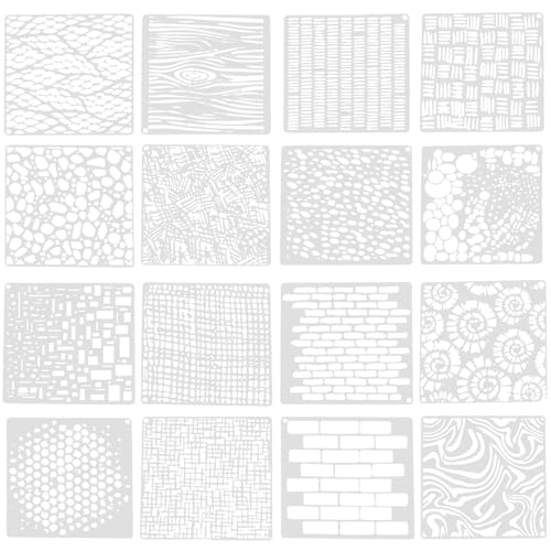 16 PCS Strukturschablonen, Wiederverwendbare Leoparden-Ziegel-Malschablonen für DIY Kunsthandwerk, Scrapbooking und Wanddekoration, PET-Materialien für Kreative Projekte 16 PCS Strukturschablonen, Wiederverwendbare Leoparden-Ziegel-Malschablonen für DIY Kunsthandwerk, Scrapbooking und Wanddekoration, PET-Materialien für Kreative Projekte von Vidsmow