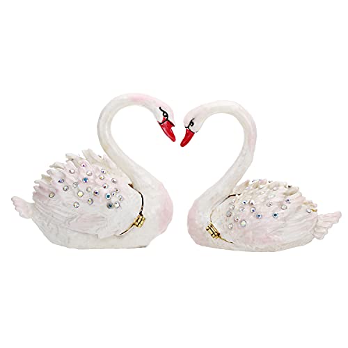 Handbemalte Schmuckschatulle für Paare, Schwan, aufklappbar, emailliert, einzigartige Mini-Ring-Ohrringe, Schmuck-Organizer, Vintage-Schmuck-Aufbewahrung, Figur, Andenken, Heimdekoration (Paarschwan) Handbemalte Schmuckschatulle für Paare, Schwan, aufklappbar, emailliert, einzigartige Mini-Ring-Ohrringe, Schmuck-Organizer, Vintage-Schmuck-Aufbewahrung, Figur, Andenken, Heimdekoration (Paarschwan) von Vie jeune