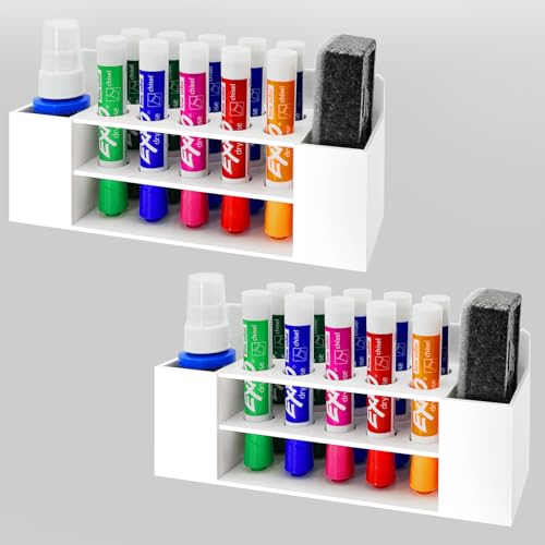 VieFantaisie Magnetischer Markerhalter, Acryl, trocken abwischbar, 10 Schlitze, weiß, magnetischer Marker, Stifthalter, Magnetaufbewahrung für Whiteboard, Büro, Schule, Zuhause, Stift, Radiergummi VieFantaisie Magnetischer Markerhalter, Acryl, trocken abwischbar, 10 Schlitze, weiß, magnetischer Marker, Stifthalter, Magnetaufbewahrung für Whiteboard, Büro, Schule, Zuhause, Stift, Radiergummi von VieFantaisie